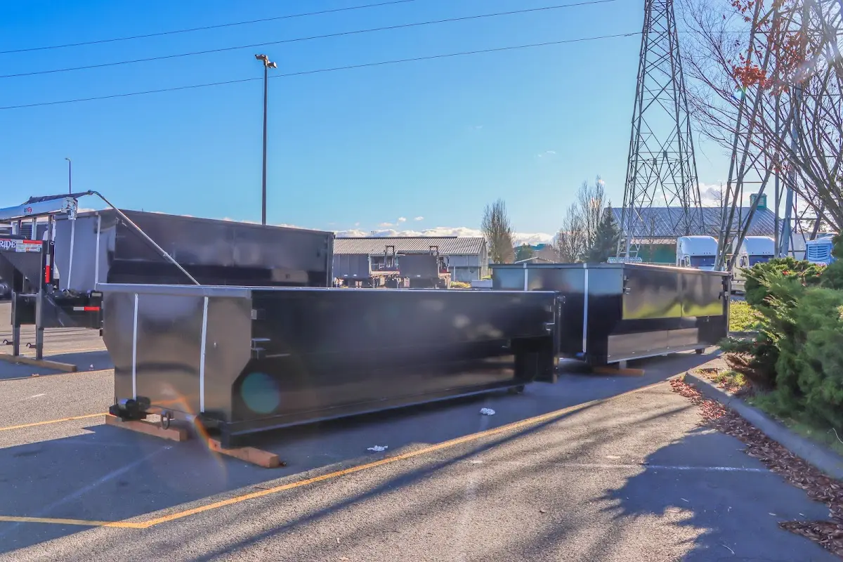 Roll-off dumpster ready for waste disposal at job site for Yard Waste Dumpster Rental in Countryside